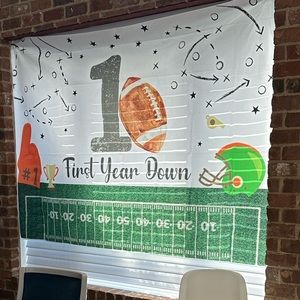 First Year Down Football Party Backdrop